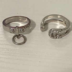 Hot topic rings. Silver with hoop and silver with sparkles